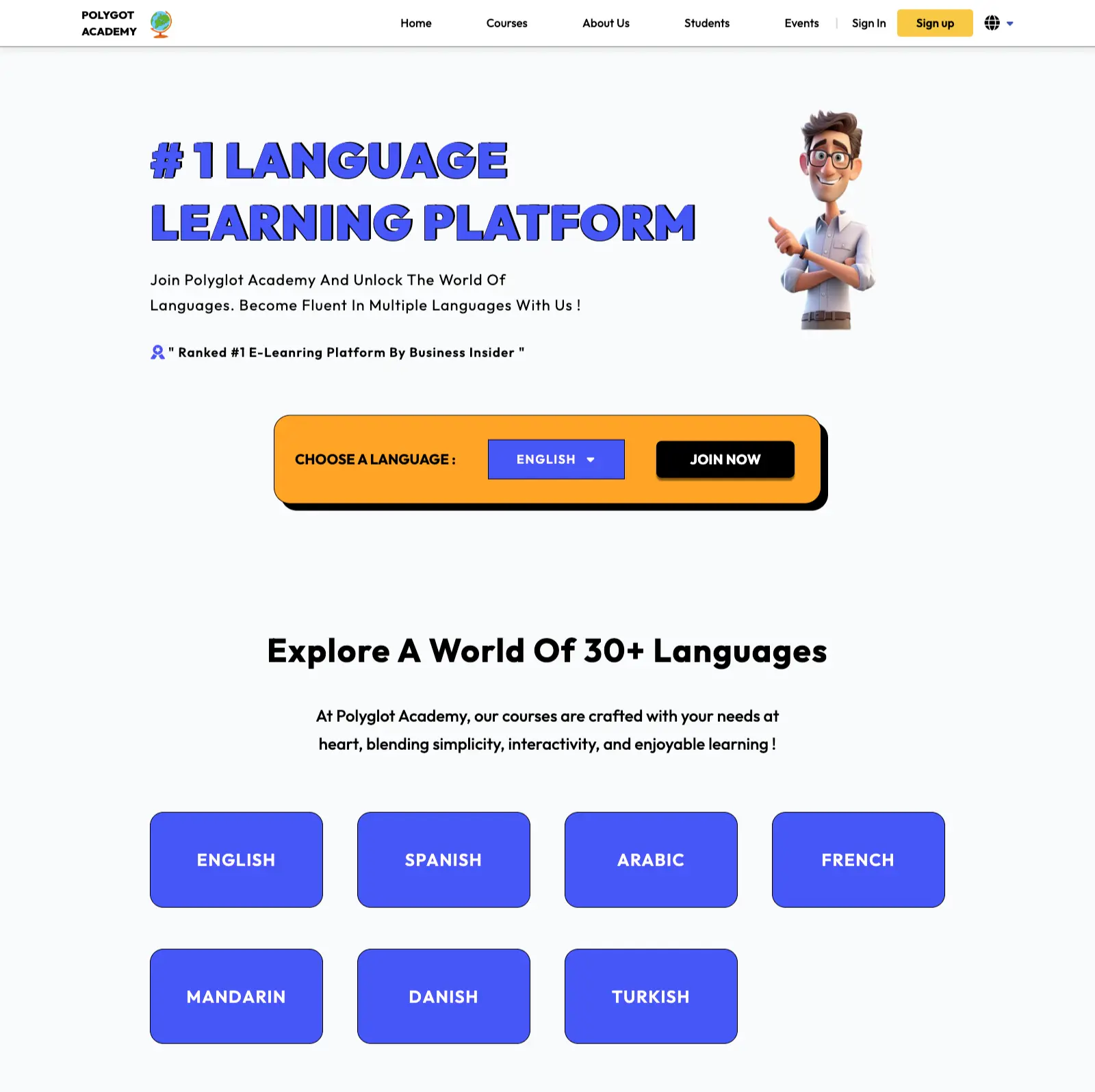 thumbnail for polygot academy landing page