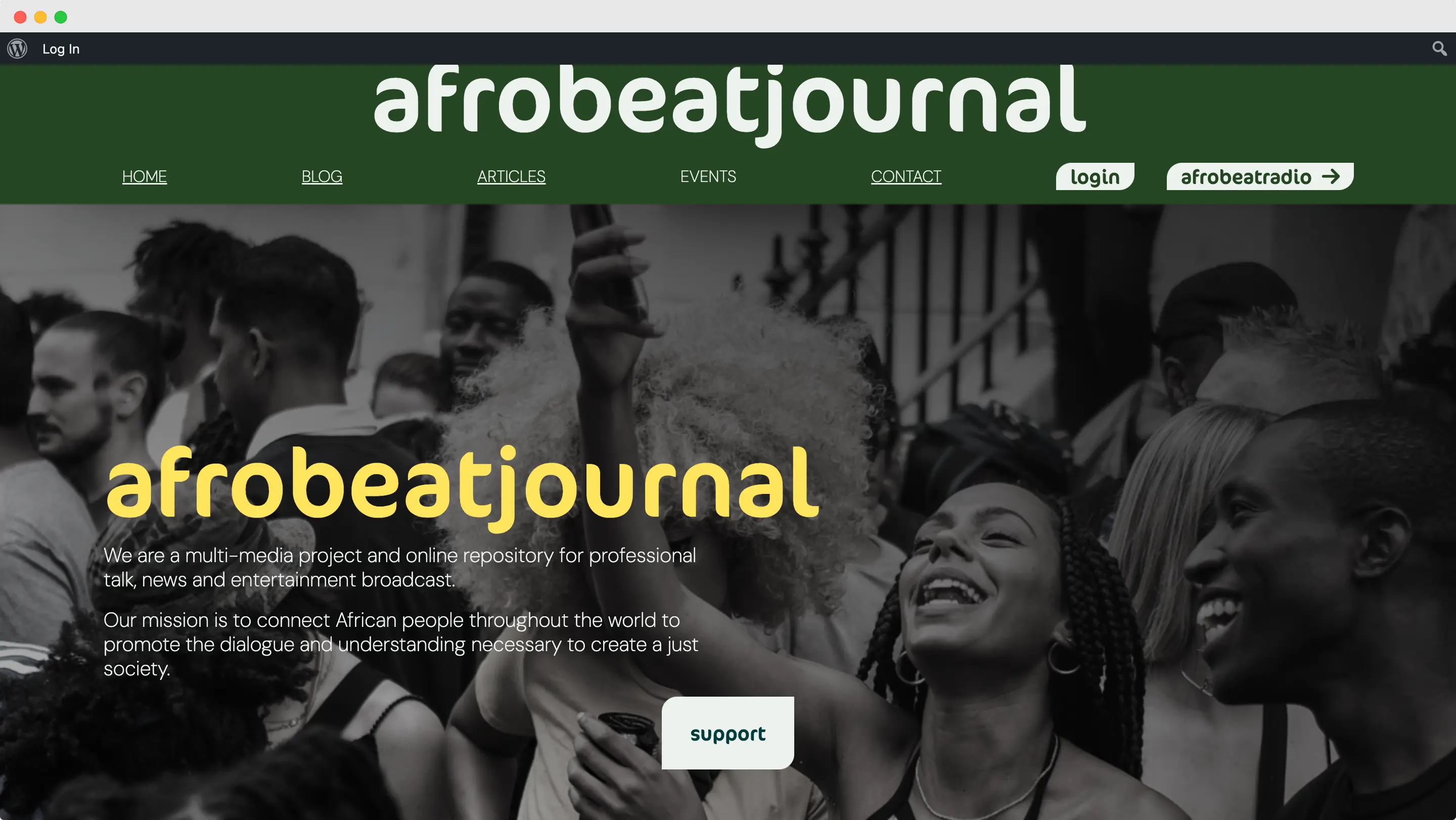 thumbnail for afrobeat journal organization website