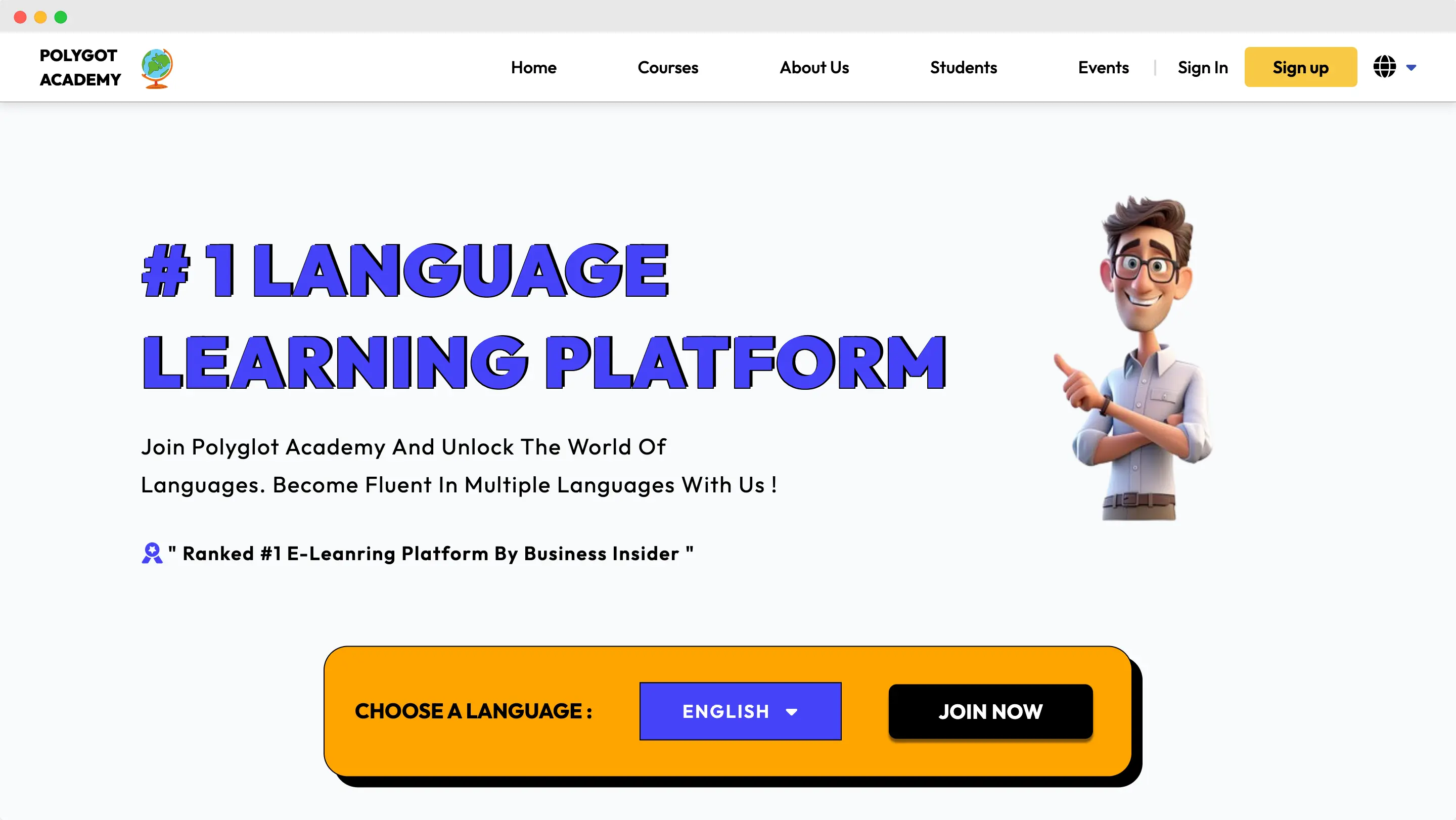 thumbnail for polygot academy landing page